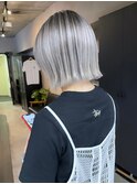 バレイヤージュショコラアッシュハイライトグレージュカラー