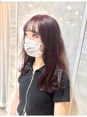 《ゆい》ワインレッド/ダブルカラー/ボルドーカラー/前髪パーマ