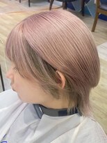 ロア 福岡天神本店(LORE)&nbsp;ダブルカラーミルクティーベージュカラーケアブリーチ韓国ボブ