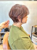 【大人ショートカット】ひし形ショートボブ前髪あり20代30代40代