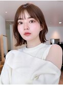大人可愛い20代30代40代レイヤー切りっぱなしボブミディアム