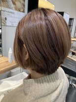 アヴァンス 泉大津店(AVANCE.)&nbsp;ショートボブ×ピンクベージュ×明るい白髪染め