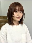 【YOKE】ブリーチなしアプリコットオレンジブラウンレイヤーボブ