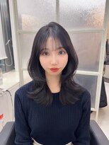 マーシュ 梅田(marshu) Sheer blue black*/ミディアムレイヤー