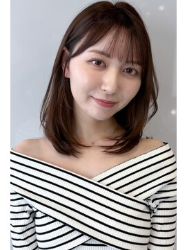 ケアアンドデザイン 今里本店(care&design fulfill) 【ショコラブラウン】【内巻きミディアム】20代30代40代50代