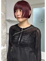 ゾーイ ダイミョウ 天神大名(ZOEY daimyo)&nbsp;福岡天神大名　ボブ　ブリーチなしダブルカラー　レッド