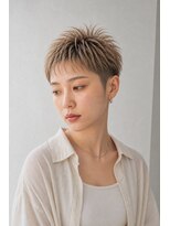 アーダーヘアサロン 森田店(ADER HAIR SALON)&nbsp;ジェンダーレスツーブロック×ハイトーンアッシュベージュベリー