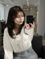 ソヨン 大宮2号店(SOYON) ミディアムレイヤー 流れるお顔周り グレージュ