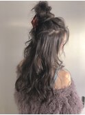 カジュアルお団子ハーフアレンジ