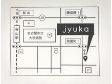 ジュカ(jyuka)の雰囲気（ Pの所が当店の駐車場になります。コインパーキングの手前です。）