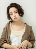 大人かわいい  ふんわり  ワンサイドショート ひし形シルエット