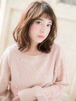 モッズ ヘア 福岡姪浜店(mod's hair)&nbsp;*mod's姪浜*…オン眉シースルーバング小顔くせ毛風くびれミディe