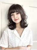 下北沢/グレージュ／韓国ヘア/レイヤーボブ／オリーブグレージュ