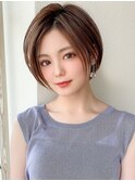 前髪パーマ/グレーベージュ/大人フェミニン/小顔補正/シースルー