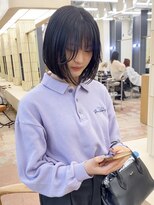 パークレーン アイス イヴェン(park lane ICI yeven)&nbsp;切りっぱなしボブ　黒髪風カラー