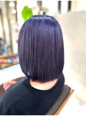 【ブルーバイオレット】2ブリーチで色抜けグレー＆シルバー