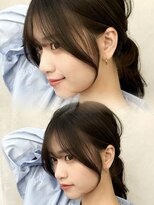 ミラリー トウキョウ(Mirareee Tokyo)&nbsp;20代30代40代◎前髪パーマ韓国風巻きくすみベージュお団子ヘア