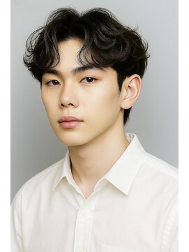 にもう ブルーブラック 韓国マッシュ フェザーパーマ　ST60