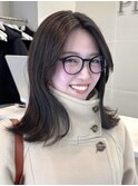 レイヤーカット顔まわり前髪セミロング20代30代40代