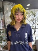 【イエローカラー×デザインブリーチ】#ダブルカラー#韓国