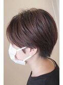 大人可愛い丸みマッシュショート＊耳かけハンサムショートボブ