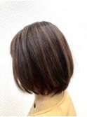 ナチュラル/ベージュ/小顔/ショートボブ/30代40代50代/白髪染め