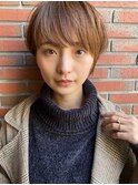オリーブアッシュショート/アップバング/抜け感/レイヤーカット
