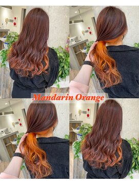ルーブ トウキョウ(Loob. TOKYO) マンダリンオレンジインナーカラー☆【池袋、ヘアカラー】