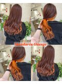 マンダリンオレンジインナーカラー☆【池袋、ヘアカラー】
