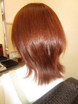 コアフィールフィス(COIFFURE fils) 【見附 今町】髪質改善 カラー アプリコットオレンジ 外ハネ