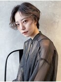 らふパーマショート_外ハネボブセクションカラー_69101