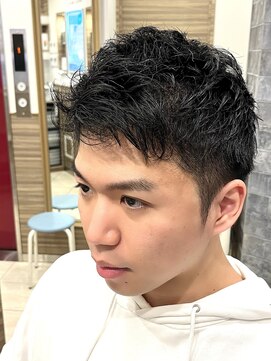 銀座マツナガ 神田店 爽やかツーブロックナチュラル黒髪ジェットモヒカン風~