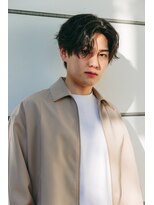 ヴォーグ 小牧店(VOGUE) アッシュブラック前髪パーマ/20代30代