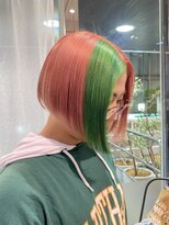 ヘアーアンドメイク ビス(HAIR&MAKE bis) 個性派カラー ペールピンク ライトグリーン【中西思実】