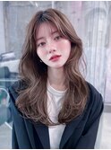 メルティカラー似合わせカットフェミニンロング韓国レイヤー