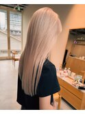 【ホワイトベージュ×ロング】#ダブルカラー#ケアブリーチ