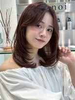 ノイ 銀座(noi)&nbsp;顔周りレイヤーカットくびれヘアミルクティーベージュカラー