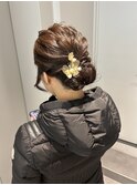 結婚式/参列/お客様スタイル/お呼ばれ/ドレスヘア/シニヨン