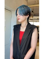 フォート(FORT)&nbsp;レディースショート　ダブルカラー　マリンブルー