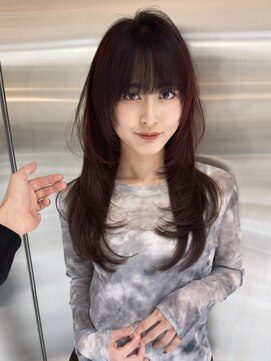 ハローバイシー 仙台(Hello by Sea) ココアベージュ×レイヤー[小顔/黒髪/オリーブグレー]