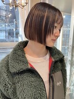 アスティブランシュ(Asti blanche) ミニボブ×ベージュ_アンブレラカラー/インナーカラー