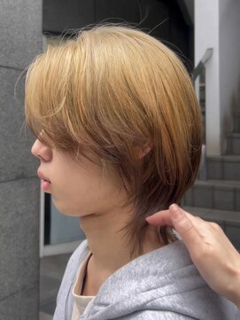 フェイス 石川町 (FACE) メンズ必見！ウルフ×ベージュ×ブラウンルーツカラー