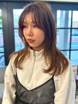 ユニバイリサ 天神大名店(uni by risa) オリーブグレージュ 透明感カラー 顔周りカット レイヤーカット