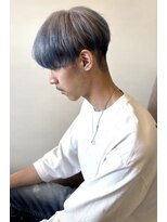 桃の木 ヘアー(桃の木 hair) エンドカラー(ホワイトグレー×ペールブルー)