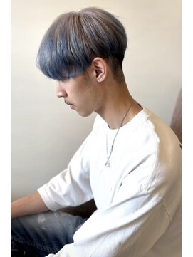桃の木 ヘアー(桃の木 hair) エンドカラー(ホワイトグレー×ペールブルー)