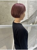 40代50代髪質改善カラーピンク白髪ぼかし大人美人ミニボブ