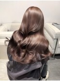 19704_髪質改善ミルクベージュハッシュカットフレンチバング