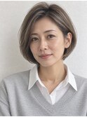 【HEY 松本】40代50代大人ショートボブ×柔らかグレーベージュ
