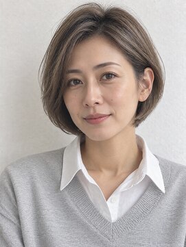 ヘイ 松本店(HEY) 【HEY 松本】40代50代大人ショートボブ×柔らかグレーベージュ