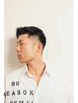 メリケンバーバーショップ フクオカ(MERICAN BARBERSHOP FUK)&nbsp;サイドパートショートセミウェットワイルドツーブロックテクノ6